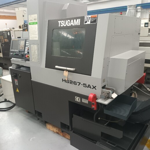 Tornio a fantina mobile a 7 assi Cnc Tsugami HS267-5AX