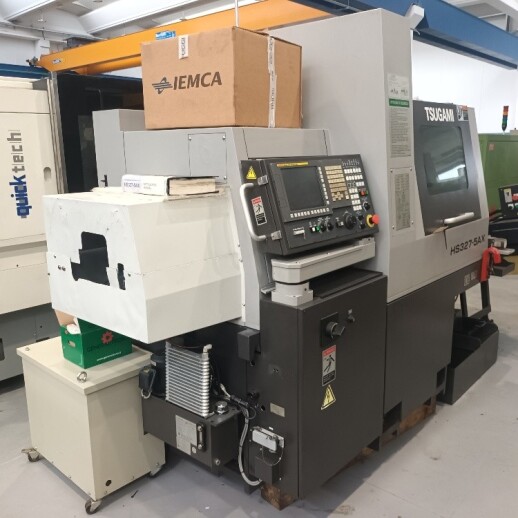 Tornio a fantina mobile a 7 assi Cnc Tsugami HS327-5AX